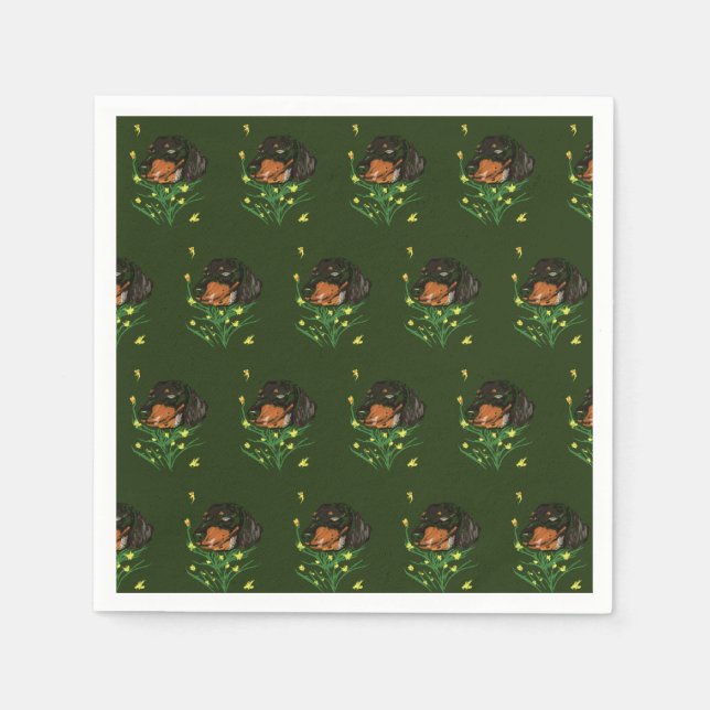Serviette En Papier Dachshund Chiens Motif (Devant)