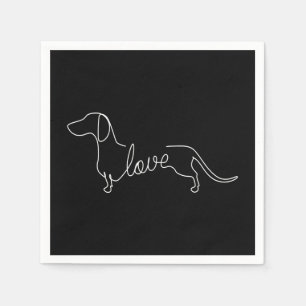 Serviette En Papier Dachshund Chiweenie Wiener Chien Log Sketch