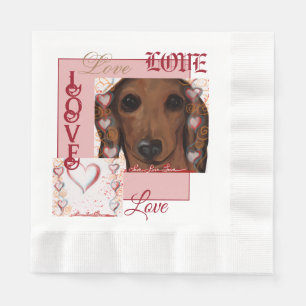 Serviette En Papier Dachshund Rouge     