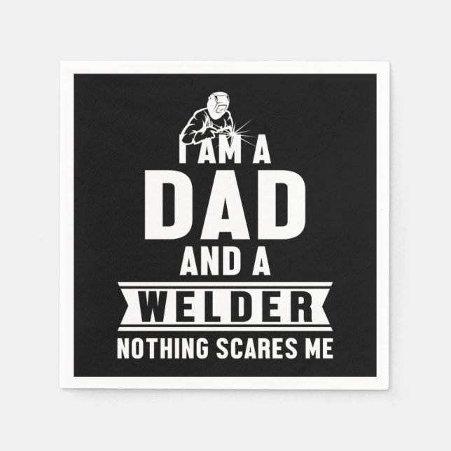 Serviette En Papier Dad And Welder Welding Metal Iron Profession Gift (Devant)
