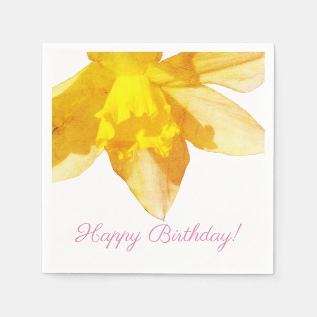 Serviette En Papier Daffodil Anniversaire Cocktail Papier de table (Devant)