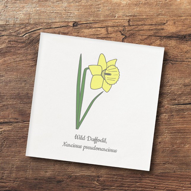 Serviette En Papier Daffodile botanique Pastel Flower (Botanical Daffodil Napkins)