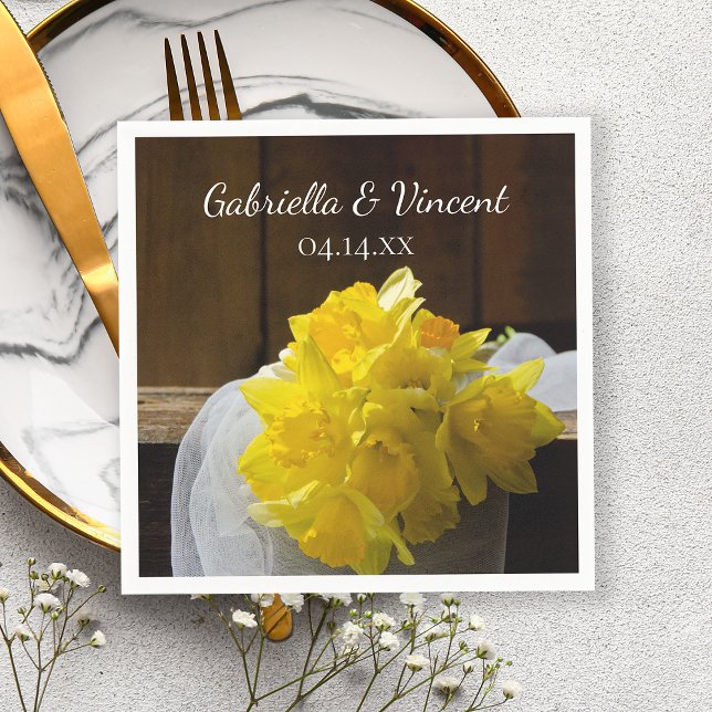 Serviette En Papier Daffodils rustiques Grange Bois Pays Printemps Mar (Créateur téléchargé)