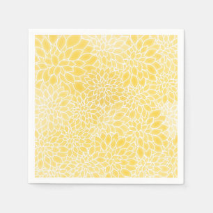 Serviette En Papier Dahlias jaune pastel