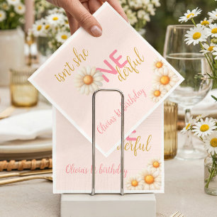 Serviette En Papier Daisy 1er Anniversaire N'est-elle pas Merveilleuse