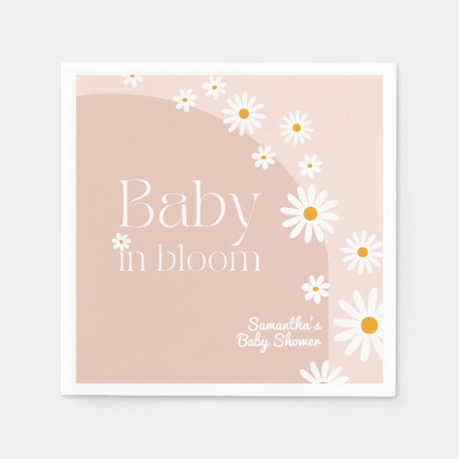 Serviette En Papier Daisy Baby en fleur Boho Girl Baby shower (Devant)