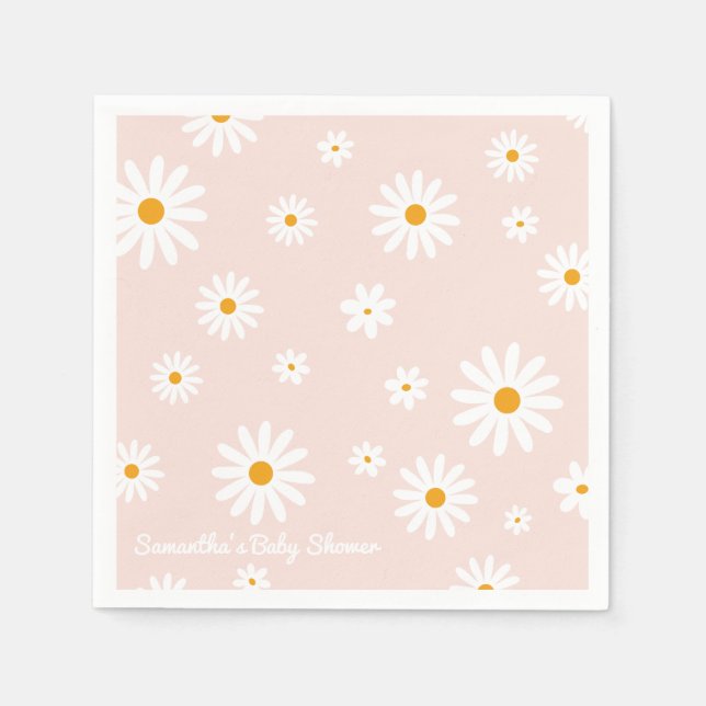 Serviette En Papier Daisy Baby en fleur Boho Girl Baby shower (Devant)