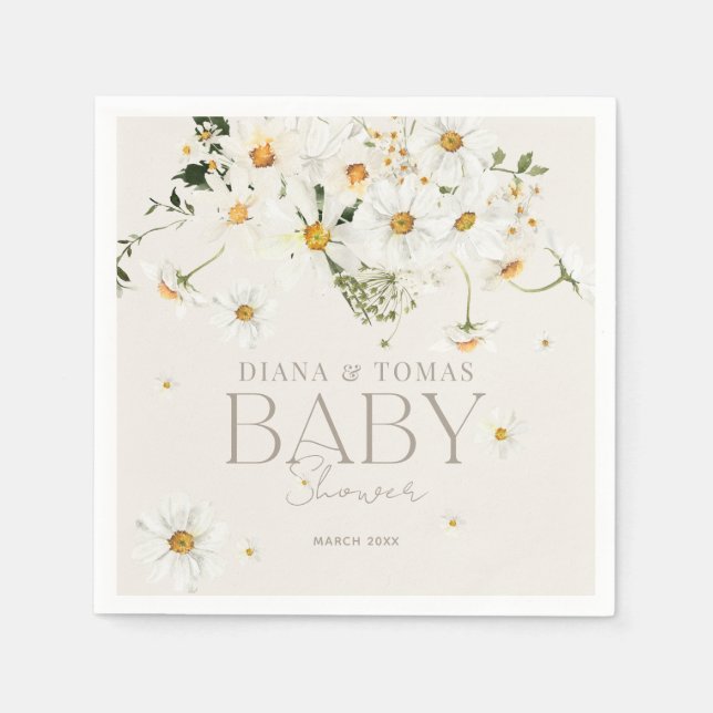 Serviette En Papier Daisy Boho Baby in Bloom Shower (Devant)