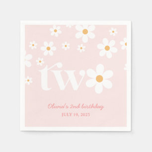 Serviette En Papier Daisy floral 2ème anniversaire