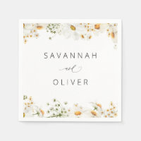 Daisy Nom floral ou serviettes Monogram