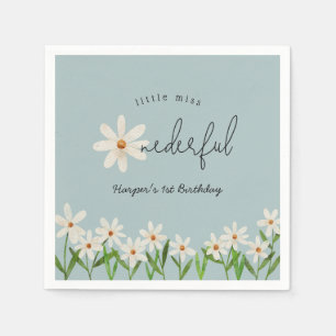 Serviette En Papier Daisy Premier Anniversaire Little Miss Onederful