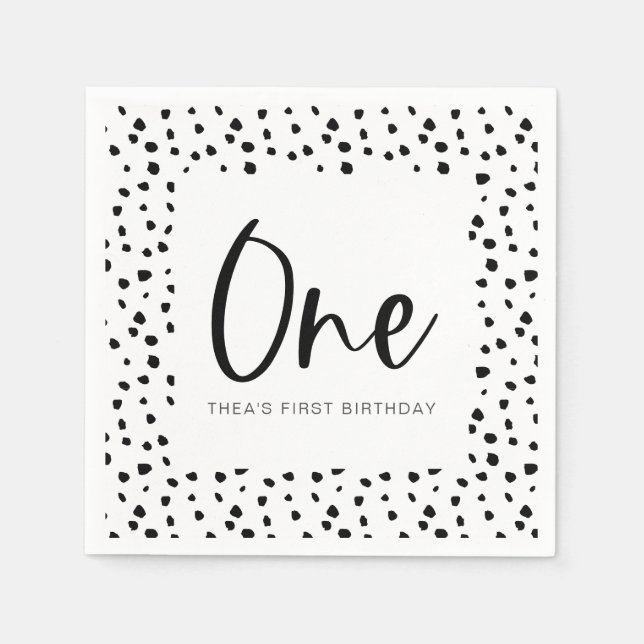 Serviette En Papier Dalmatie 1er anniversaire (Devant)