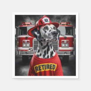 Serviette En Papier Dalmation portant une chemise à la retraite