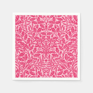 Serviette En Papier Damas Florales Art Nouveau, Rose Fuchsia Profond