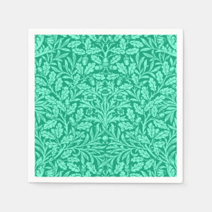 Serviette En Papier Damas florales, turquoise et aqua Art nouveau