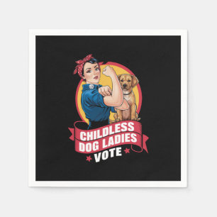 Serviette En Papier Dames de chats sans enfants votent chien The Rivet