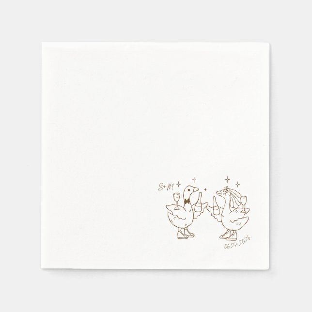 Serviette En Papier Dancing Duck Napkin (Devant)