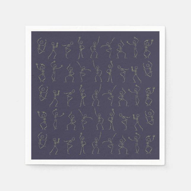Serviette En Papier Dancing Halloween Squelette - violet (Devant)