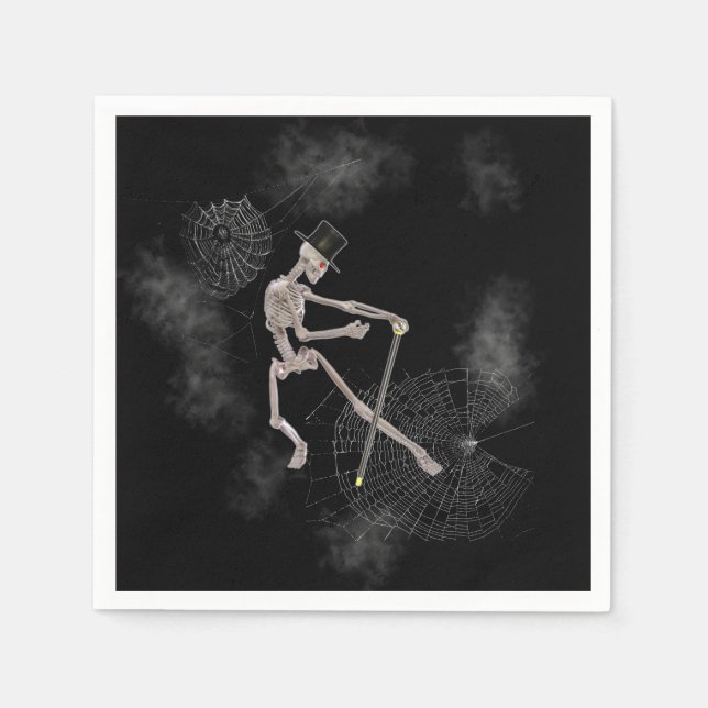 Serviette En Papier Dancing Skeleton Halloween (Devant)