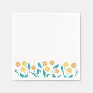 Serviette En Papier Dandelion de printemps Fleurs et design Feuille