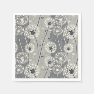 Serviette En Papier Dandelion monochrome moderne