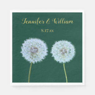 Serviette En Papier Dandelions, Dandelion Horloges Vert Personnalisé