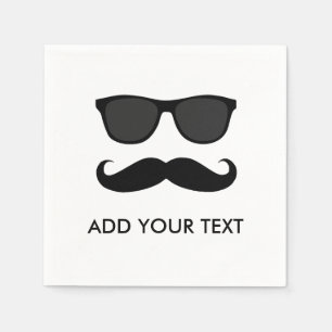 SERVIETTE EN PAPIER DANS DISGUISE BLACK MUSTACHE SUNGLASSES PARTY