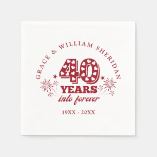 Serviette En Papier Dans l'éternité Rubis 40e anniversaire de mariage