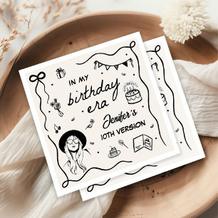Serviette En Papier Dans Mon Anniversaire Retro Anniversaire
