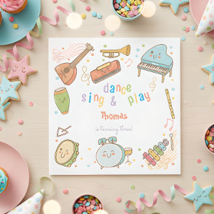 Serviette En Papier Danse chanter et jouer anniversaire de enfant