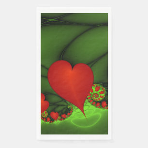 Serviette En Papier Danse Coeurs rouges Moderne Art Abstrait fractal