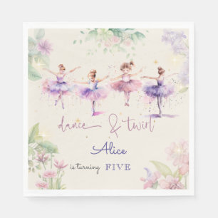 Serviette En Papier Danse et tournoi ballerine aquarelle anniversaire