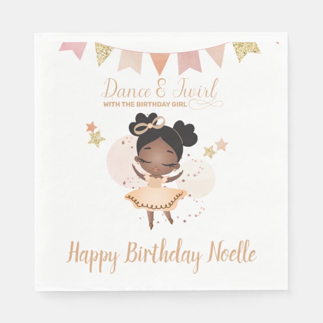 Serviette En Papier Danse & Twirl, Princesse Ballerina avec Bow Annive (Devant)