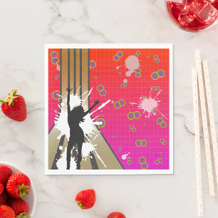 Serviette En Papier Danseur Et Guitare