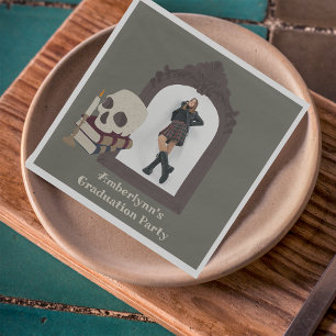 Serviette En Papier Dark Academia Photo Graduation Party