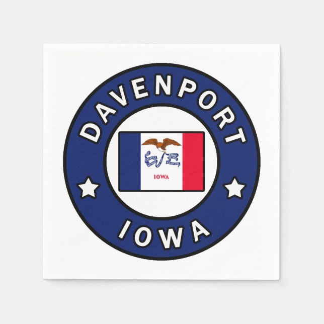 Serviette En Papier Davenport Iowa (Devant)