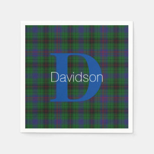 Serviette En Papier Davidson Clan Plaid Monogram Papier