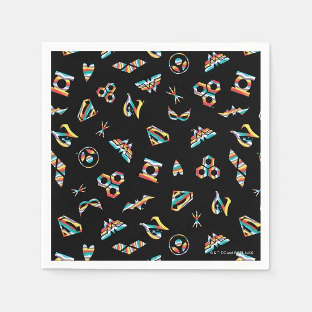 Serviette En Papier DC Super Hero Girls Rainbow Icon Motif (Devant)