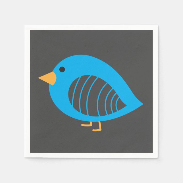 Serviette En Papier De jolies serviettes colorées d'oiseaux curieux (Devant)