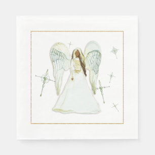 Serviette en papier de Noël ange afro-américain