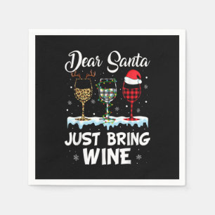 Serviette En Papier Dear Santa Just Apporte Wine Leopard Christmas Lig