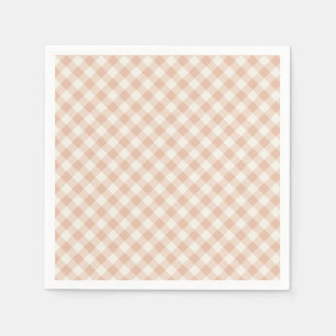 Serviette En Papier Début d'automne rétro Gingham Abricot chaud