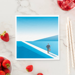 Serviette En Papier Début du voyage Blue Road Napkins