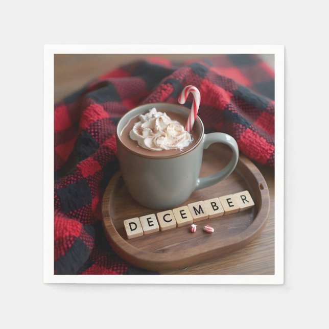 Serviette En Papier Décembre Chocolat chaud (Devant)
