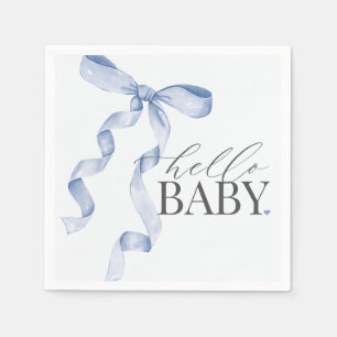 Serviette En Papier Décor Baby shower pour fille à la coquette bleue