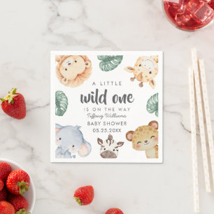 Serviette En Papier Décor de Baby Shower Animal de Safari Wild One