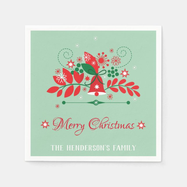 Serviette En Papier Décor de couronne de Noël (Devant)