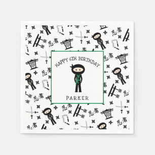Serviette En Papier Décor de fête d'anniversaire de Ninja, ceinture ve