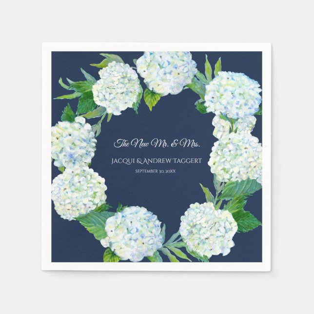 Serviette En Papier Décor de réception de mariage Marine avec blanc Hy (Devant)