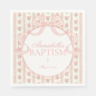 Serviette En Papier Décor de table de baptême floral fantaisie pêche e